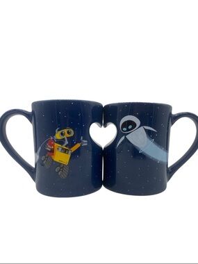 DISNEY PARKS WALL·E & EVE Heart Handle Mug Set - Navy, 12 oz.